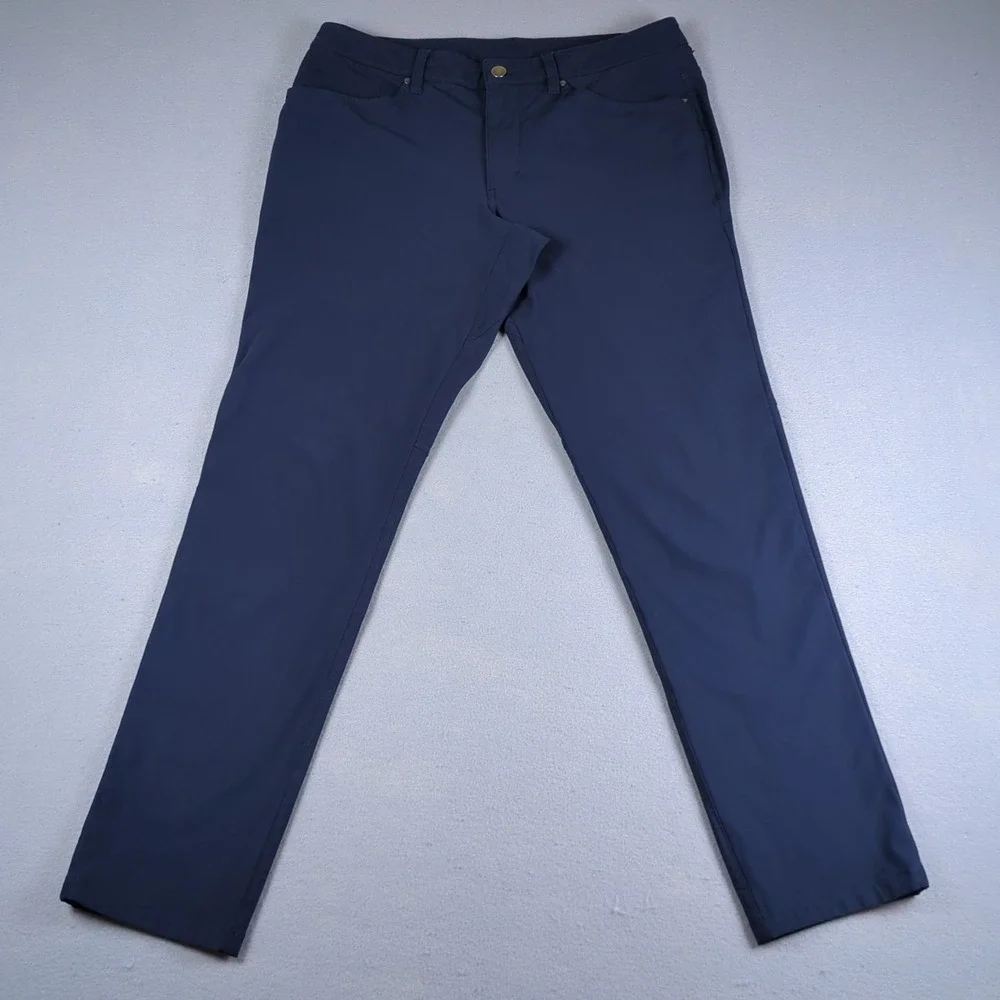 Lululemon ABC Slim Warpstreme Pants Mens 32x29 True Navy Blue Tapered LM5704S